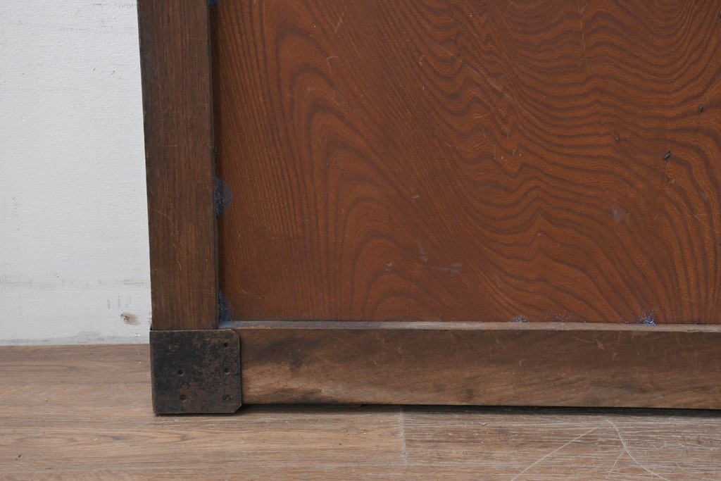 アンティーク建具　明治から大正期　きつね格子の意匠が美しい蔵戸1枚　(R-086505)