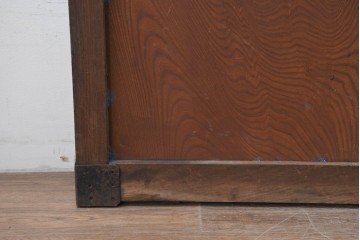 アンティーク建具　明治から大正期　きつね格子の意匠が美しい蔵戸1枚　(R-086505)