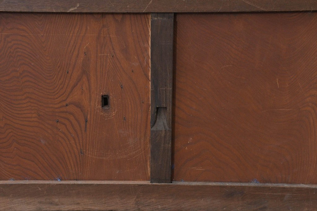 アンティーク建具　明治から大正期　きつね格子の意匠が美しい蔵戸1枚　(R-086505)