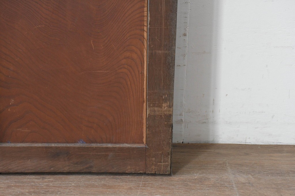 アンティーク建具　明治から大正期　きつね格子の意匠が美しい蔵戸1枚　(R-086505)