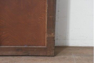アンティーク建具　明治から大正期　きつね格子の意匠が美しい蔵戸1枚　(R-086505)