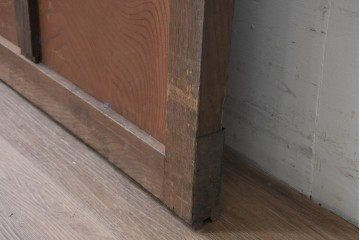 アンティーク建具　明治から大正期　きつね格子の意匠が美しい蔵戸1枚　(R-086505)