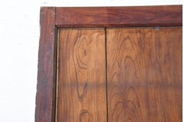 アンティーク建具　明治期　檜(ヒノキ)材・欅(ケヤキ)材　彫刻(鳳凰)入り金具が目を惹く重厚な庄内蔵戸1枚　(R-086507)
