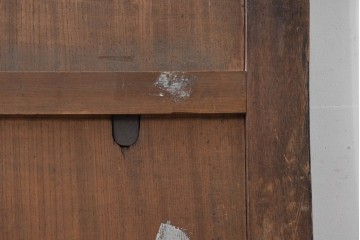 アンティーク建具　明治から大正期　重厚感のある総欅(ケヤキ)材一枚板の蔵戸1枚　(R-086508)