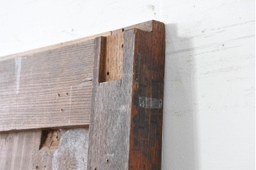 アンティーク建具　明治から大正期　重厚感のある総欅(ケヤキ)材一枚板の蔵戸1枚　(R-086508)