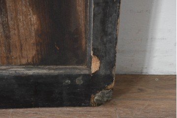 アンティーク建具　明治期　彫刻入りの特大金具が目を惹く庄内蔵戸1枚　(R-086510)