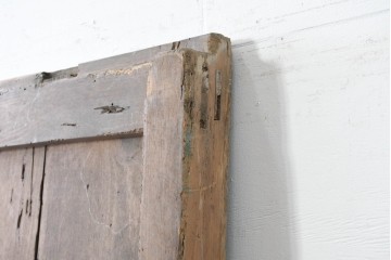 アンティーク建具　明治期　彫刻入りの特大金具が目を惹く庄内蔵戸1枚　(R-086510)
