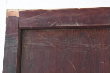 アンティーク建具　明治から大正期　檜(ヒノキ)材・欅(ケヤキ)材　立派な金具と深みのある色合いが重厚感を引き立てる庄内蔵戸1枚　(R-086512)