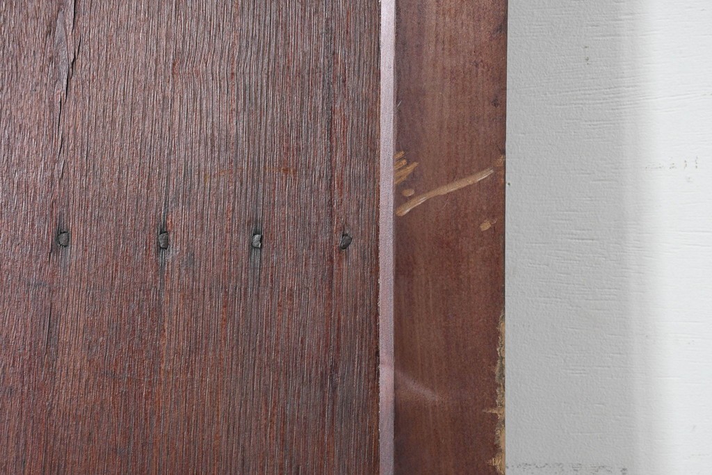 アンティーク建具　明治から大正期　栗(クリ)材の波打つ木目が美しい蔵戸1枚　(R-086516)