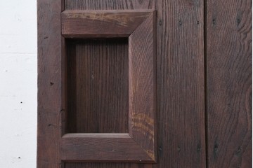 アンティーク建具　明治から大正期　栗(クリ)材の波打つ木目が美しい蔵戸1枚　(R-086516)