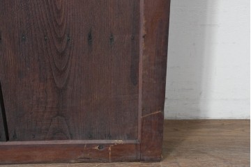 アンティーク建具　明治から大正期　栗(クリ)材の波打つ木目が美しい蔵戸1枚　(R-086516)