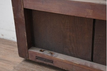 アンティーク建具　明治から大正期　栗(クリ)材の波打つ木目が美しい蔵戸1枚　(R-086516)
