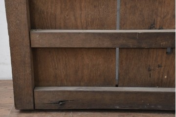 アンティーク建具　明治から大正期　栗(クリ)材　素朴で涼し気な縦桟格子の蔵戸1枚　　(R-086523)