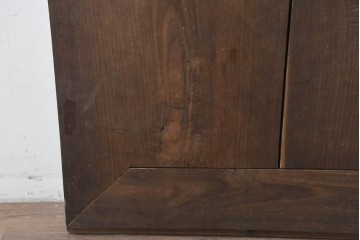アンティーク建具　明治から大正期　栗材　モダンデザイン　框のないシンプルな蔵戸1枚　(R-086524)