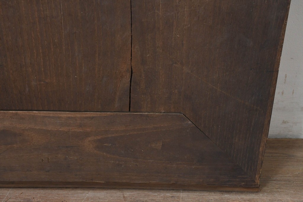 アンティーク建具　明治から大正期　栗材　モダンデザイン　框のないシンプルな蔵戸1枚　(R-086524)