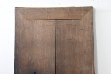 アンティーク建具　明治から大正期　栗材　モダンデザイン　框のないシンプルな蔵戸1枚　(R-086524)