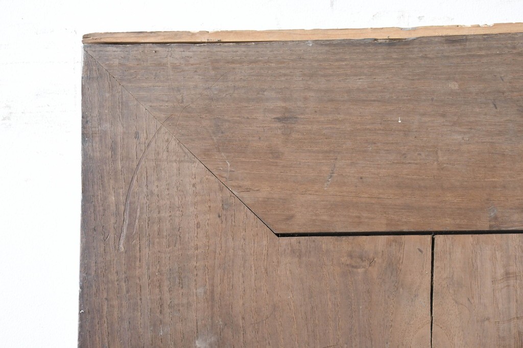 アンティーク建具　明治から大正期　栗材　モダンデザイン　框のないシンプルな蔵戸1枚　(R-086524)