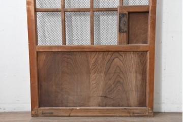 アンティーク建具　明治から大正期　素朴で味わいのある金網入りきつね格子蔵戸1枚　　(R-086528)