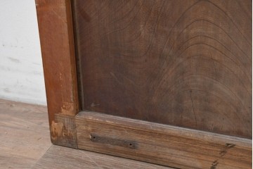 アンティーク建具　明治から大正期　素朴で味わいのある金網入りきつね格子蔵戸1枚　　(R-086528)