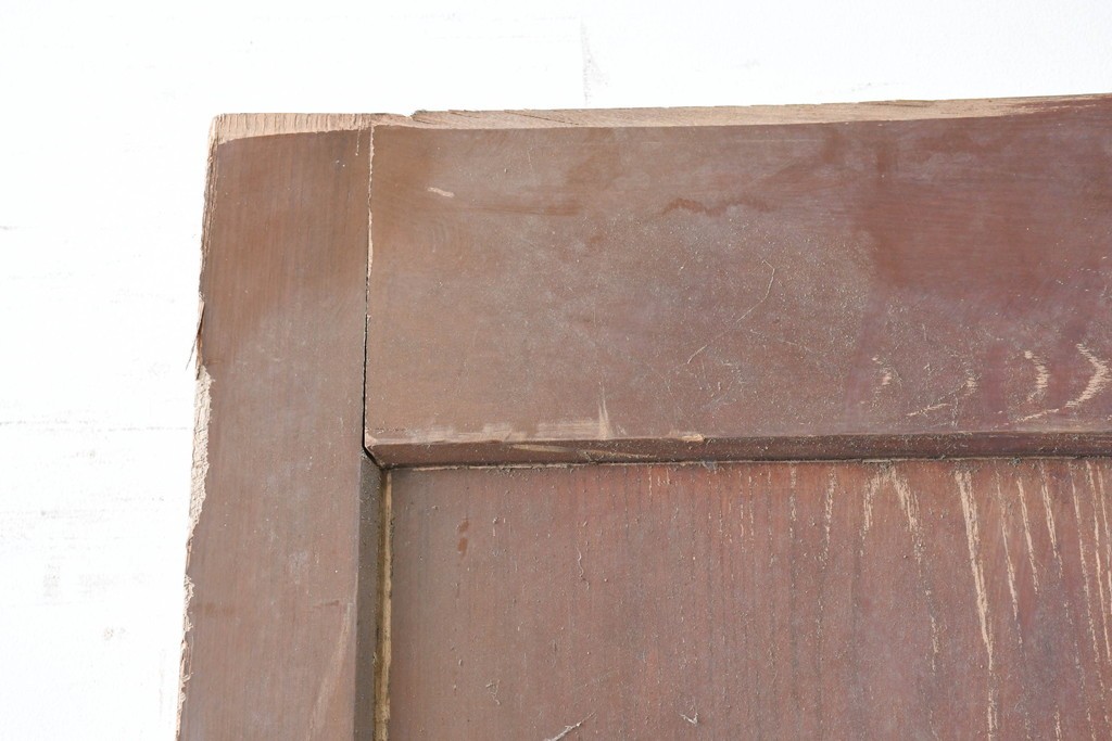 アンティーク建具　明治から大正期　超激レア!　総欅(ケヤキ)材　財を守る獅子面意匠金具が圧倒的な存在感を放つ蔵戸1枚　(R-086531)