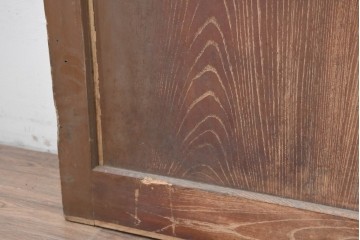 アンティーク建具　明治から大正期　超激レア!　総欅(ケヤキ)材　財を守る獅子面意匠金具が圧倒的な存在感を放つ蔵戸1枚　(R-086531)