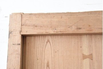 アンティーク建具　明治から大正期　超激レア!　総欅(ケヤキ)材　財を守る獅子面意匠金具が圧倒的な存在感を放つ蔵戸1枚　(R-086531)