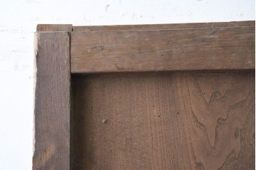 アンティーク建具　明治から大正期　珍品!　総欅(ケヤキ)材　両側にある錠前金具が重厚な趣を添える蔵戸1枚　(R-086532)