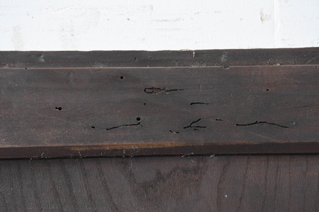 アンティーク建具　明治から大正期　欅材の力強い木目と金具の意匠が目を引く蔵戸1枚　(R-086533)