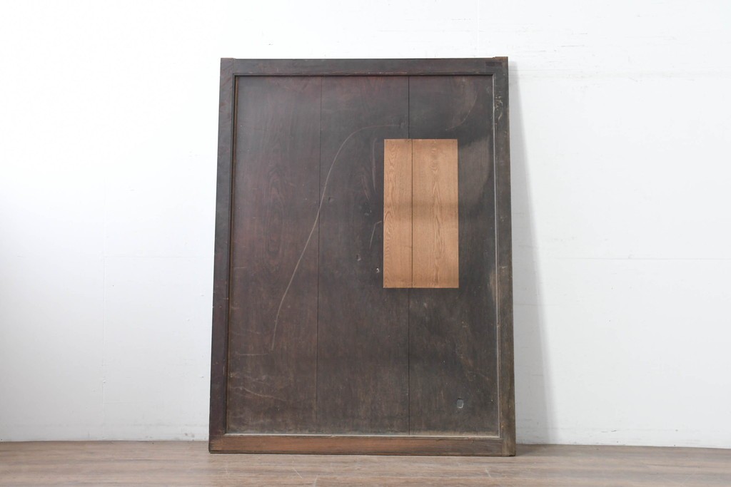 アンティーク建具　明治から大正期　総欅(ケヤキ)材　力強い木目が目を引く蔵戸1枚　(R-086536)