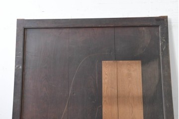 アンティーク建具　明治から大正期　総欅(ケヤキ)材　力強い木目が目を引く蔵戸1枚　(R-086536)
