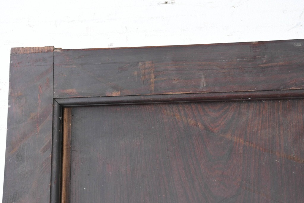 アンティーク建具　明治から大正期　総欅(ケヤキ)材　力強い木目が目を引く蔵戸1枚　(R-086536)