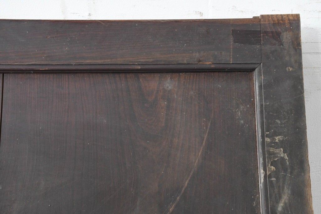 アンティーク建具　明治から大正期　総欅(ケヤキ)材　力強い木目が目を引く蔵戸1枚　(R-086536)