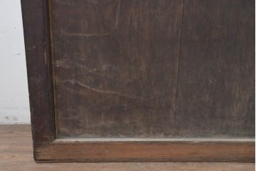 アンティーク建具　明治から大正期　総欅(ケヤキ)材　力強い木目が目を引く蔵戸1枚　(R-086536)