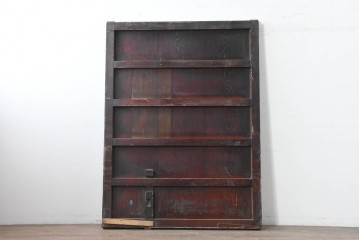 アンティーク建具　明治から大正期　総欅(ケヤキ)材　力強い木目が目を引く蔵戸1枚　(R-086536)