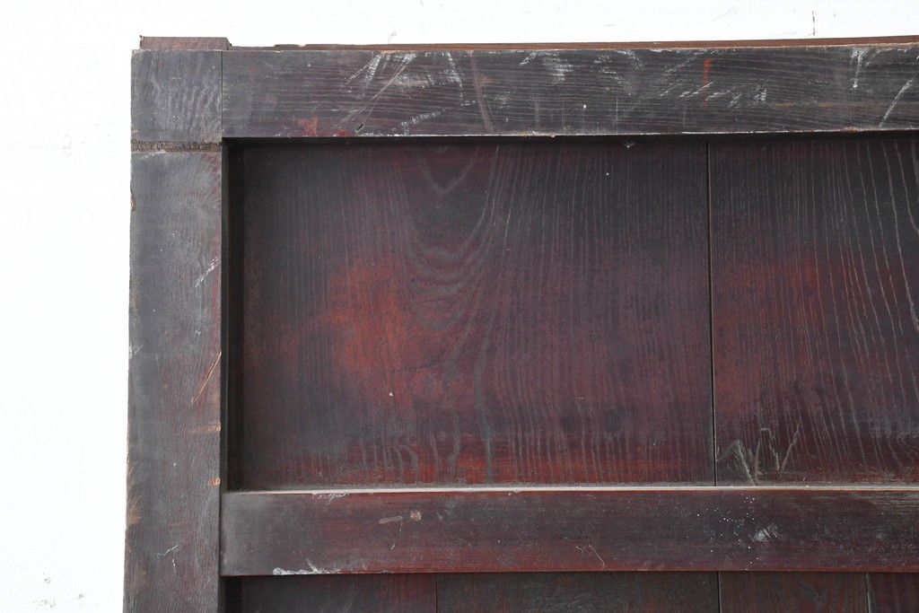 アンティーク建具　明治から大正期　総欅(ケヤキ)材　力強い木目が目を引く蔵戸1枚　(R-086536)