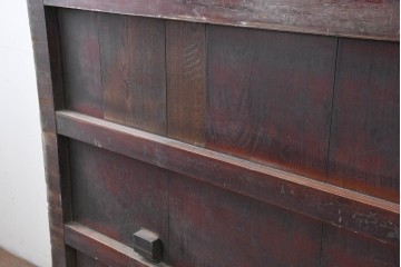 アンティーク建具　明治から大正期　総欅(ケヤキ)材　力強い木目が目を引く蔵戸1枚　(R-086536)