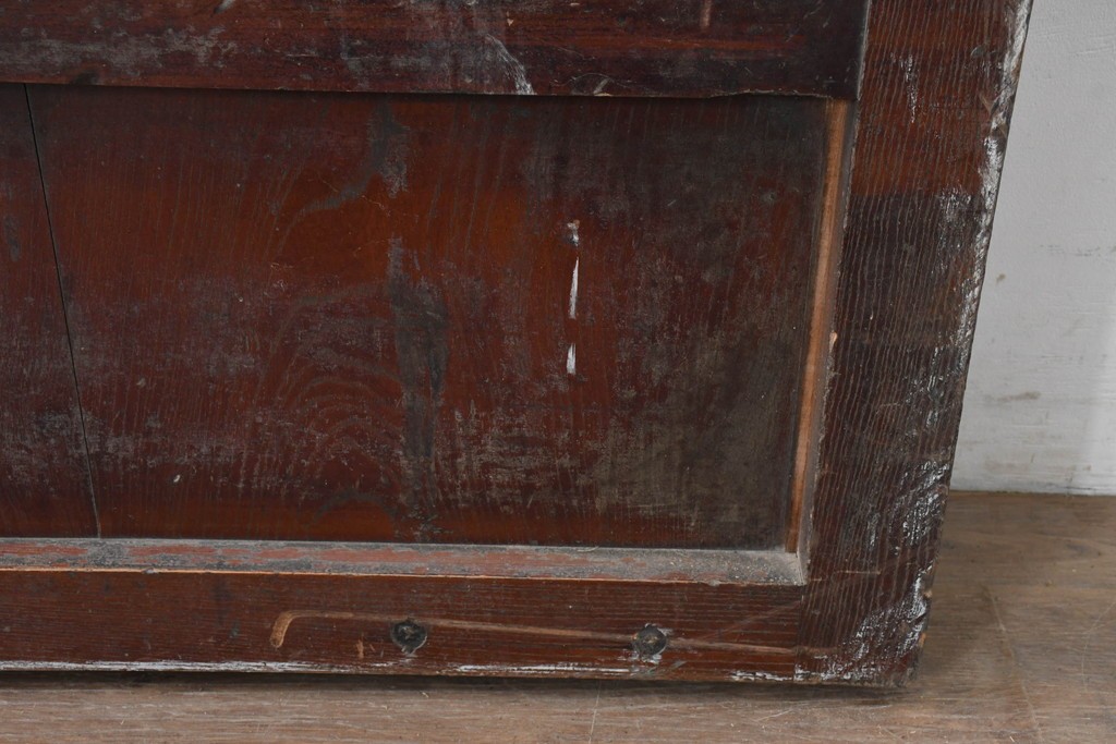 アンティーク建具　明治から大正期　総欅(ケヤキ)材　力強い木目が目を引く蔵戸1枚　(R-086536)