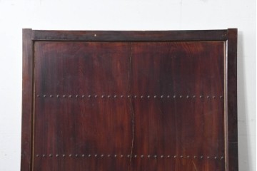 アンティーク建具　明治から大正期　欅材の趣深い風合いが魅力的な背の低い蔵戸1枚　(R-086538)