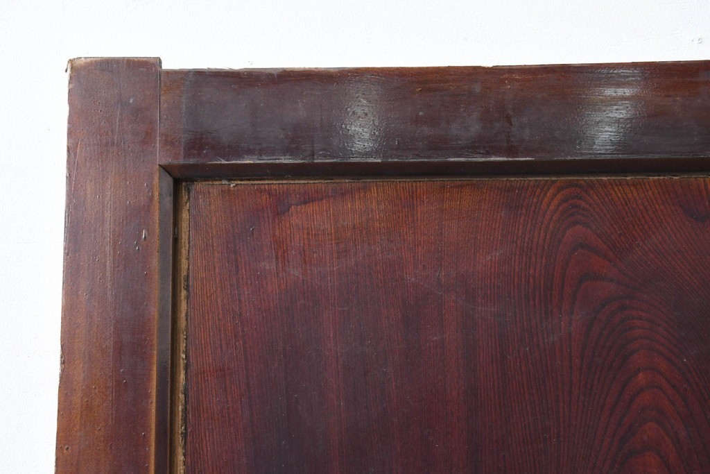 アンティーク建具　明治から大正期　欅材の趣深い風合いが魅力的な背の低い蔵戸1枚　(R-086538)