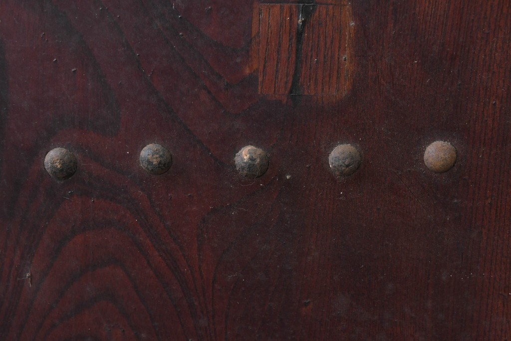 アンティーク建具　明治から大正期　欅材の趣深い風合いが魅力的な背の低い蔵戸1枚　(R-086538)