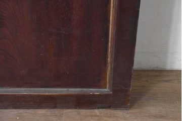 アンティーク建具　明治から大正期　欅材の趣深い風合いが魅力的な背の低い蔵戸1枚　(R-086538)