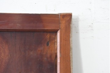 アンティーク建具　漆塗り　落ち着いた木味と趣ある錠前金具が目を引く蔵戸1枚　(R-086541)