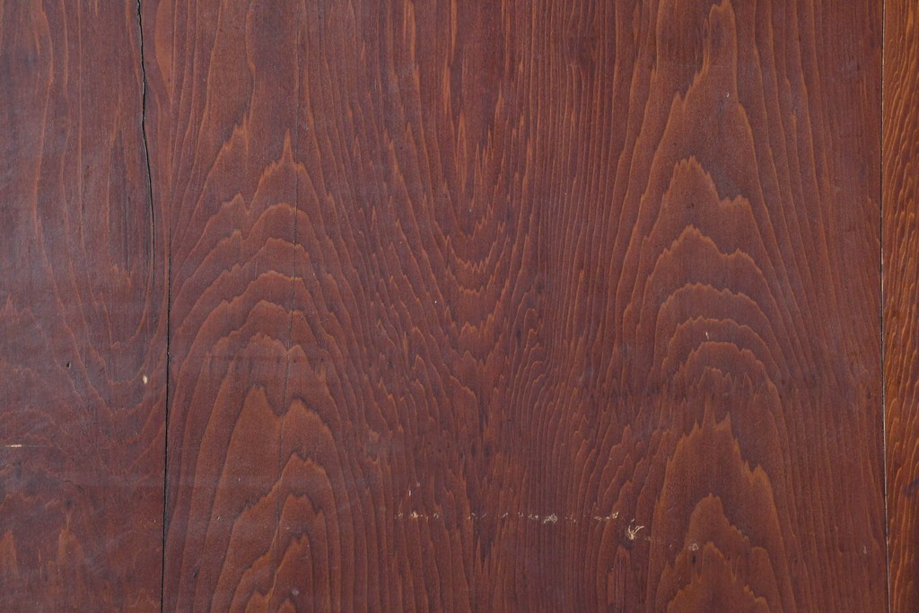 アンティーク建具　漆塗り　落ち着いた木味と趣ある錠前金具が目を引く蔵戸1枚　(R-086541)