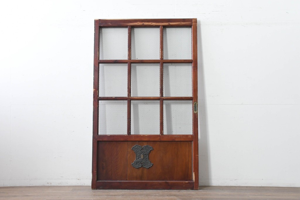 アンティーク建具　明治から大正期　立派な金具が目を引く蔵戸1枚　(R-086542)