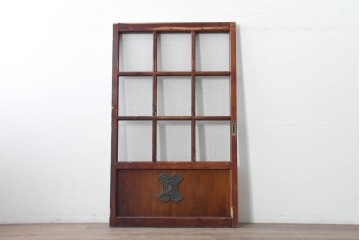 アンティーク建具　明治から大正期　立派な金具が目を引く蔵戸1枚　(R-086542)