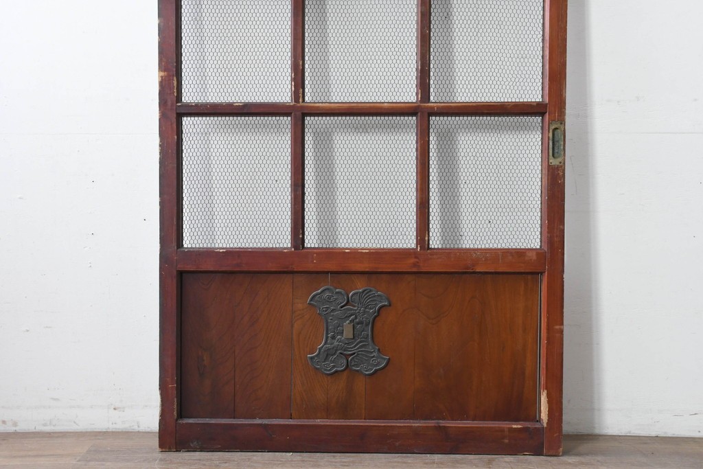 アンティーク建具　明治から大正期　立派な金具が目を引く蔵戸1枚　(R-086542)