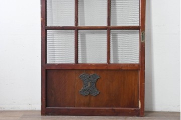 アンティーク建具　明治から大正期　立派な金具が目を引く蔵戸1枚　(R-086542)