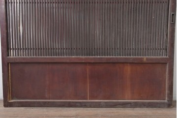 アンティーク建具　明治から大正期　細やかな格子が美しい幅広格子蔵戸1枚　(R-086543)