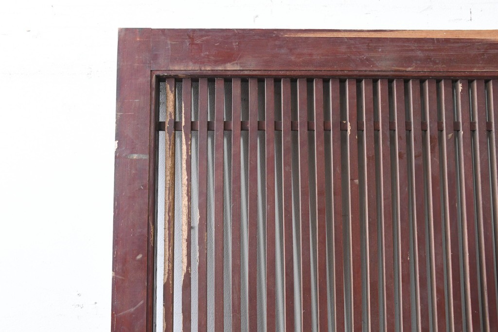 アンティーク建具　明治から大正期　細やかな格子が美しい幅広格子蔵戸1枚　(R-086543)