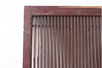 アンティーク建具　明治から大正期　細やかな格子が美しい幅広格子蔵戸1枚　(R-086543)